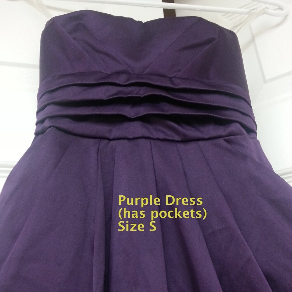 Purple dress with pockets (ribbon back) size S